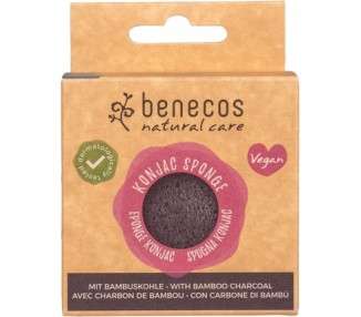 Benecos Natural Cosmetics Konjac Sponge Black Bamboo 100% Biodegradable