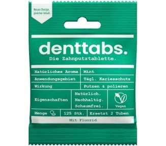 DENTTABS Teeth Cleaning Tablets with Fluoride 125 Tablets