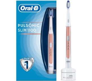 Oral-B Pulsonic Slim 1100 Electric Sonic Toothbrush with Timer and Brush Head Rose Gold New Model