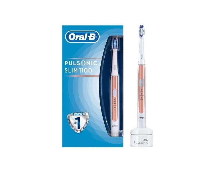 Oral-B Pulsonic Slim 1100 Electric Sonic Toothbrush with Timer and Brush Head Rose Gold New Model