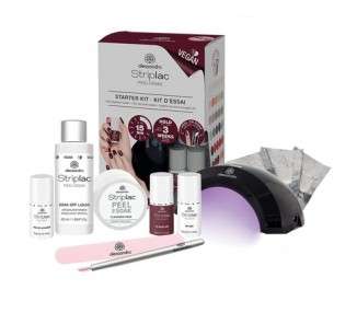 alessandro Striplac Peel or Soak Starter Kit with Nail Polish, Top Coat and Cleansing Pads - 11 pc