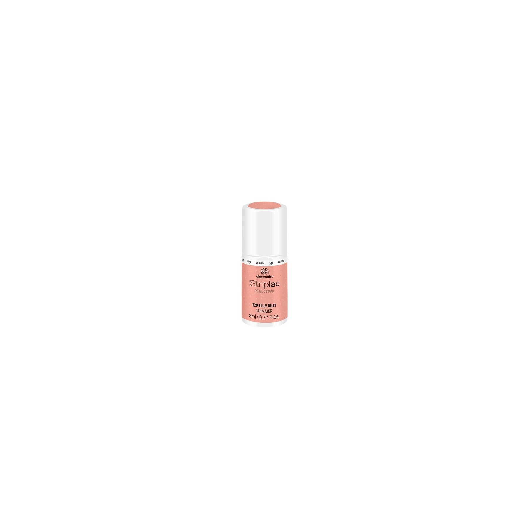 alessandro Striplac Peel or Soak Vegan Lilly Billy LED Nail Polish in Fresh Apricot 8ml