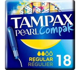Tampax Compak Pearl Regular Tampons 18 Count