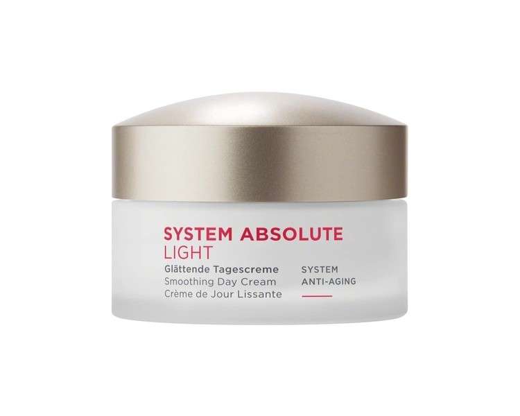 Annemarie Borlind System Absolute Smoothing Day Cream Light 50ml - Activates Collagen and Elastin Production - Ideal Makeup Base with Creamy-Light Texture