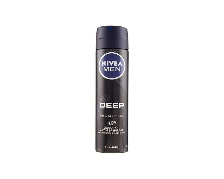 Nivea Men Deep Black Carbon Dry and clean Deodorant Spray 150ml