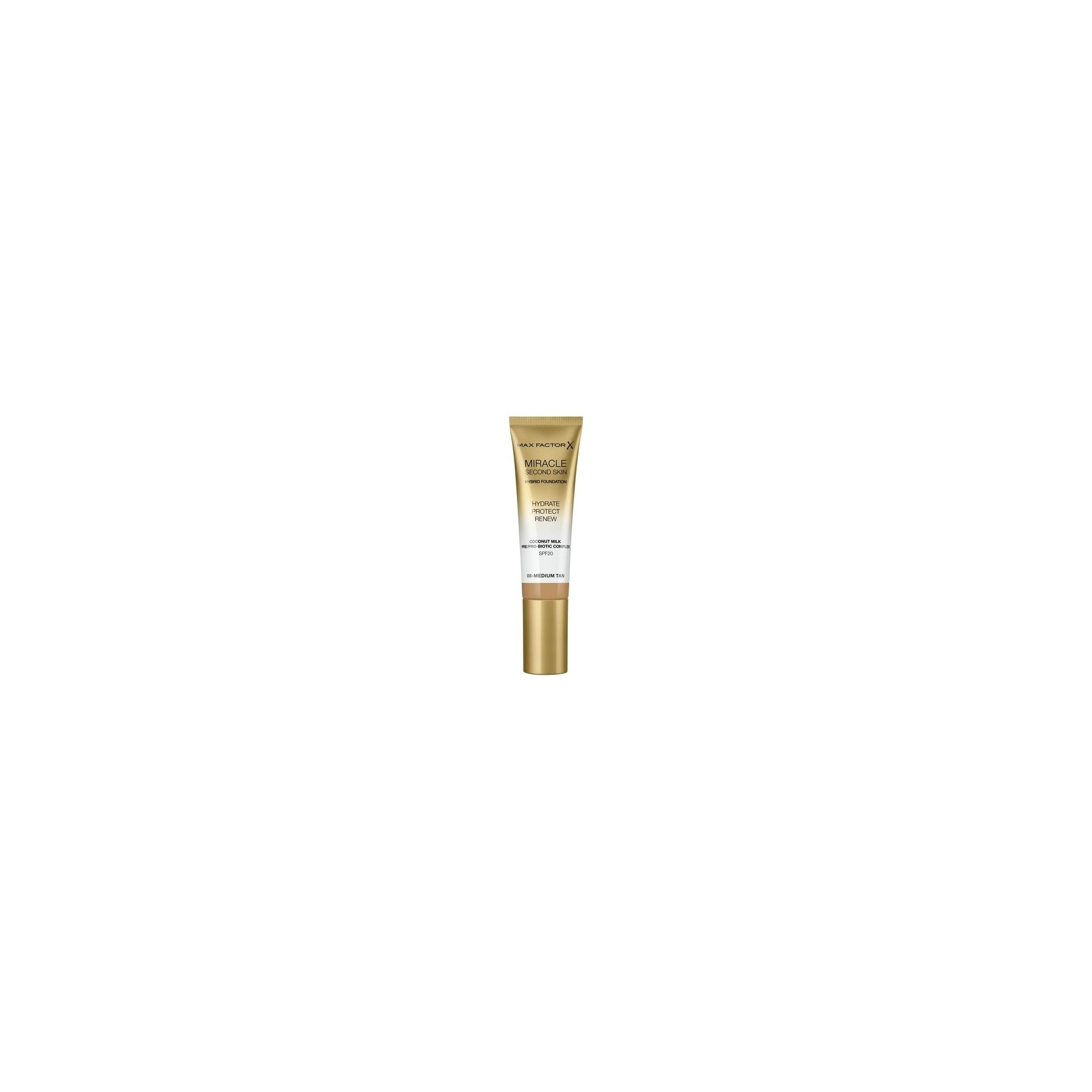 Max Factor Miracle Second Skin Hydrating Foundation Medium Tan 30ml