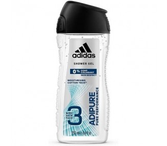 Adidas Adipure 3-in-1 Shower Gel for Men Gentle Cleansing for Body, Hair & Face 250ml