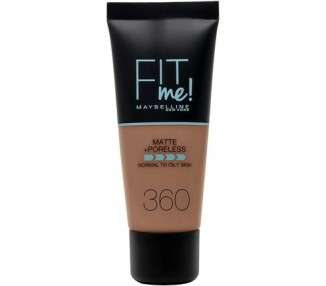 Maybelline Fit Me Foundation Matte & Poreless Full Coverage Blendable for Normal to Oily Skin 30ml 360 Mocha