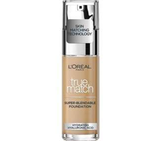 L'Oreal Paris True Match Liquid Foundation with Hyaluronic Acid and SPF 17 6W Golden Honey 30ml