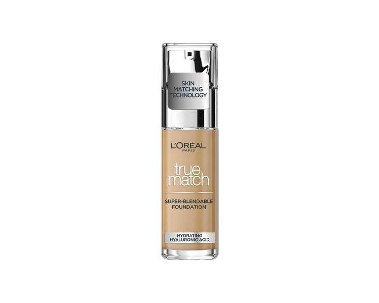 L'Oreal Paris True Match Liquid Foundation with Hyaluronic Acid and SPF 17 6W Golden Honey 30ml