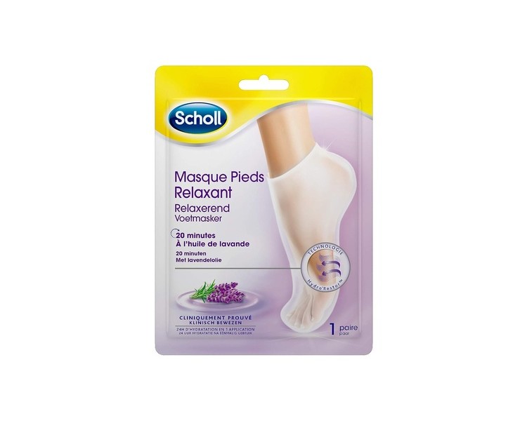Scholl - Lavender Relaxing and Moisturising Foot Mask - 1 Pair