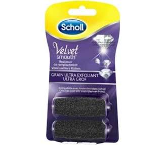 Scholl Velvet Smooth Ultra Exfoliating Grit Replacement Roll for Electric Grater 2 Refills