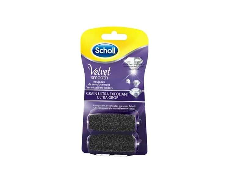 Scholl Velvet Smooth Ultra Exfoliating Grit Replacement Roll for Electric Grater 2 Refills