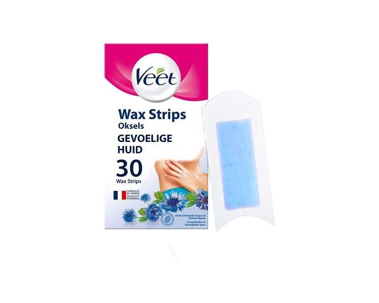 Veet Easy-Gel Wax Strips for Armpits Sensitive Skin 30 Strips