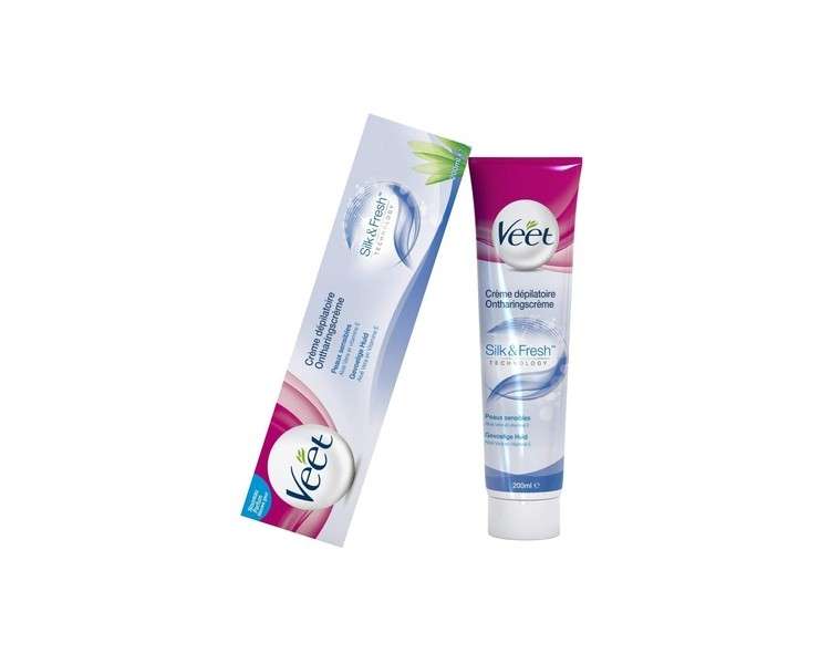 VEET Hair Removal Cream for Sensitive Skin Silk and Fresh 200ml Tube