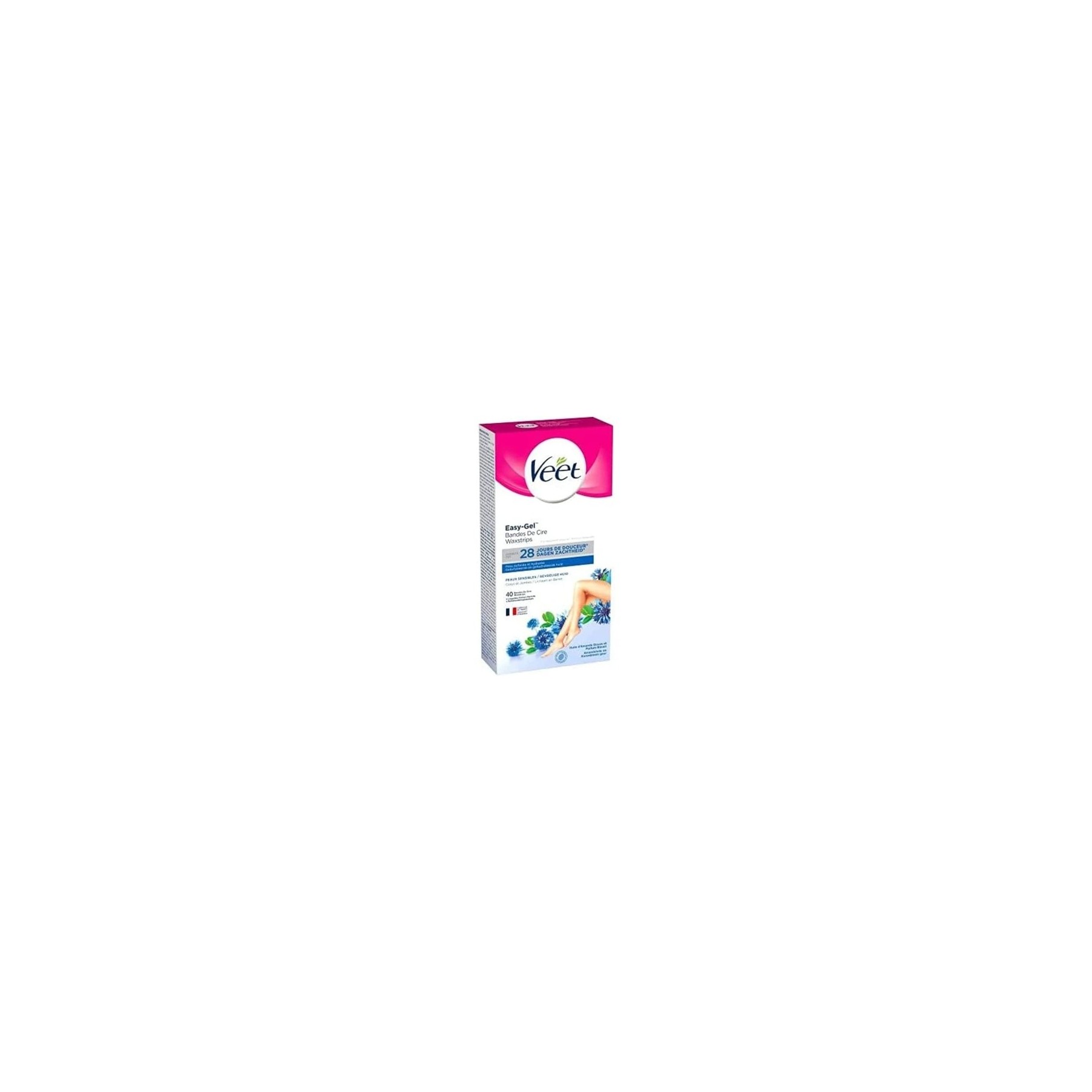Veet Easy Gelwax Wax Strips for Sensitive Skin 40 Strips