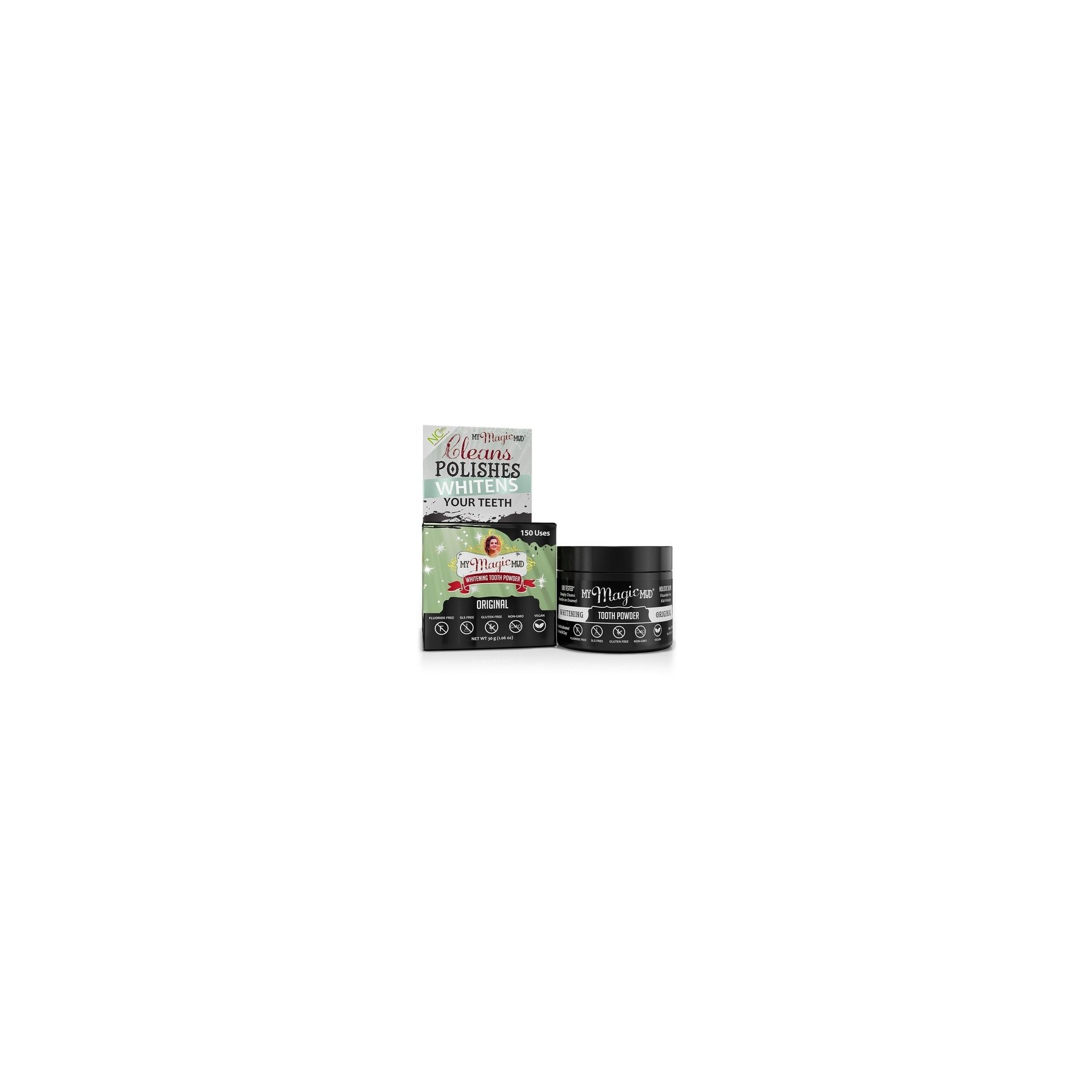 My Magic Mud Activated Charcoal Tooth Powder for Whitening 150 Uses 1.06 oz.
