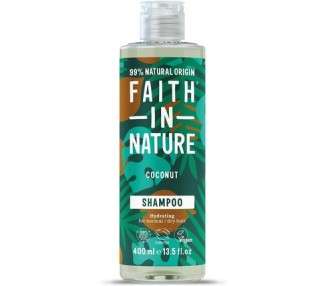 Faith In Nature Coconut Shampoo Hydrating Vegan Cruelty Free No SLS or Parabens For Normal to Dry Hair 400ml