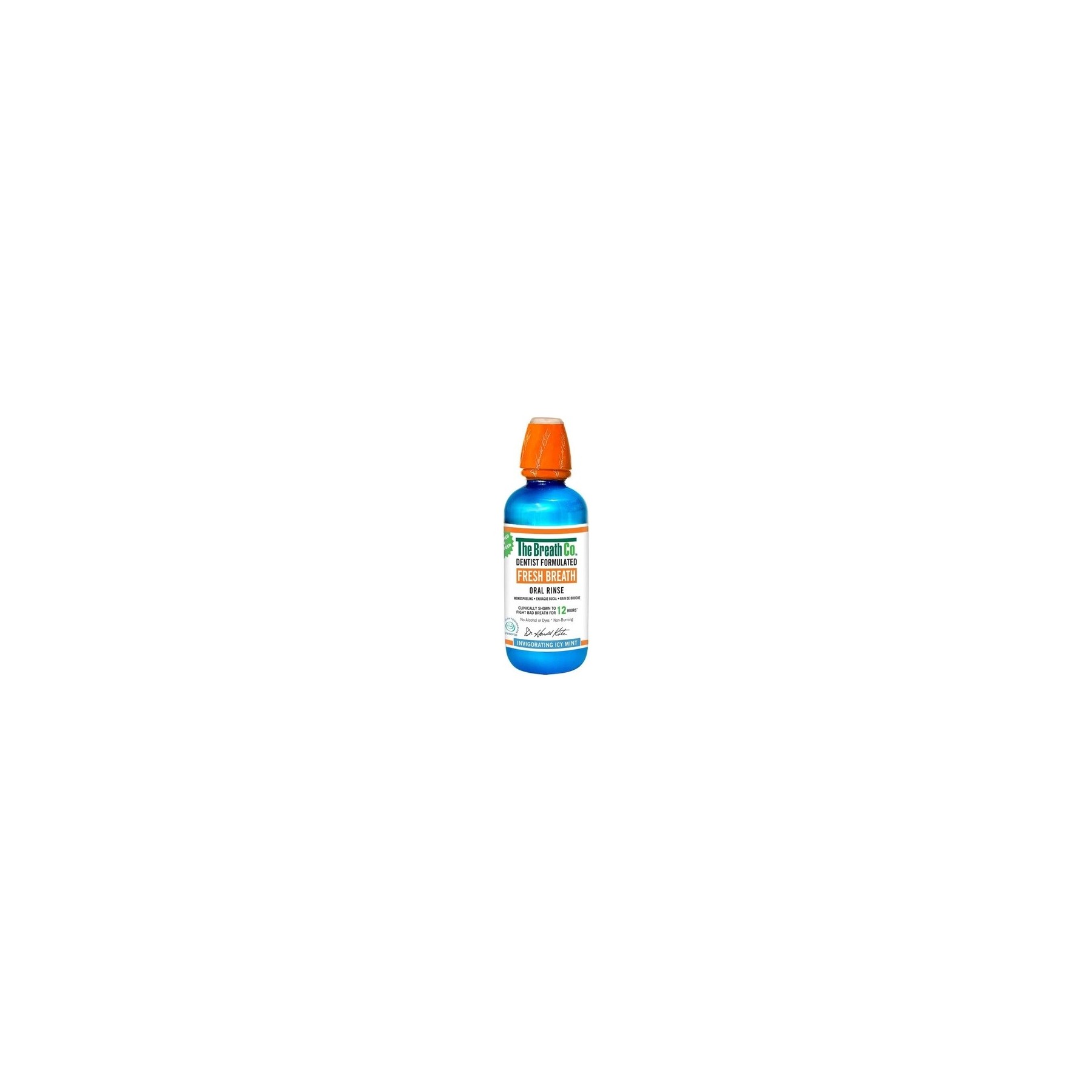 The Breath Co Fresh Breath Oral Rinse Dentist Formulated Alcohol-Free Mouthwash Icy Mint Flavor 500ml