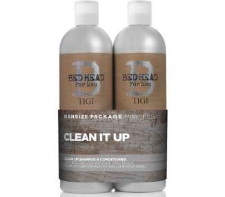 Bed Head for Men by TIGI Clean Up Shampoo and Conditioner Set 2x750ml