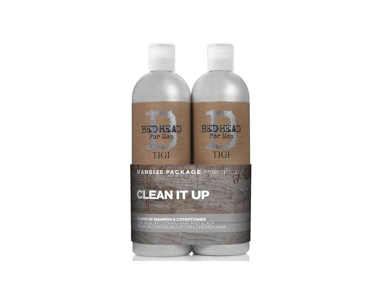 Bed Head for Men by TIGI Clean Up Shampoo and Conditioner Set 2x750ml