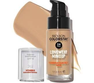 Revlon Colorstay Liquid Foundation Makeup for Combination/Oily Skin SPF 15 Medium Beige 30ml