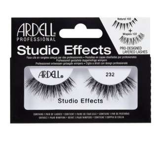 ARDELL Studio Effects 232 Real Hair False Eyelashes for Extra Volume and Density Developed by Makeup Artists Glue-On Natural Vegan and Reusable Style 232