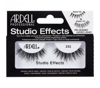 ARDELL Studio Effects 232 Real Hair False Eyelashes for Extra Volume and Density Developed by Makeup Artists Glue-On Natural Vegan and Reusable Style 232