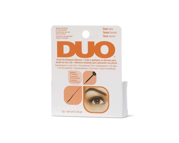 Duo Glue Brush On Black Strip Lash Adhesive 7g Dark Tone Hypoallergenic Latex Free