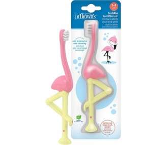 Dr. Brown's Flamingo Toddler Toothbrush Pink Flamingo