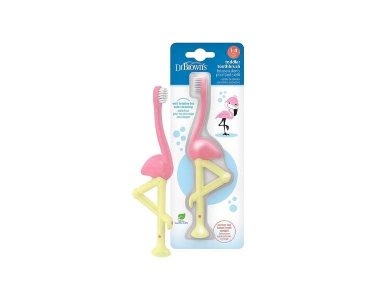 Dr. Brown's Flamingo Toddler Toothbrush Pink Flamingo