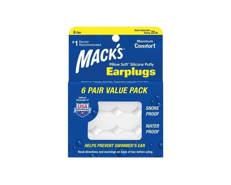 Mack's Pillow Soft Silicone Earplugs 12 Pairs (1 Pack) - Parents