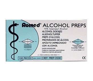 Romed Alcohol Swabs 2-ply 65 x 30mm Alcohol Swabs 100 Pieces