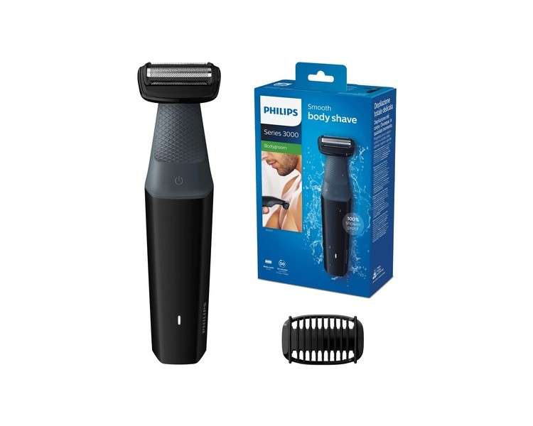 Philips 3000 Series Waterproof Body Trimmer 1 Clip-On Clog 3mm 50 Minutes Battery Life for 8 Hours Charging