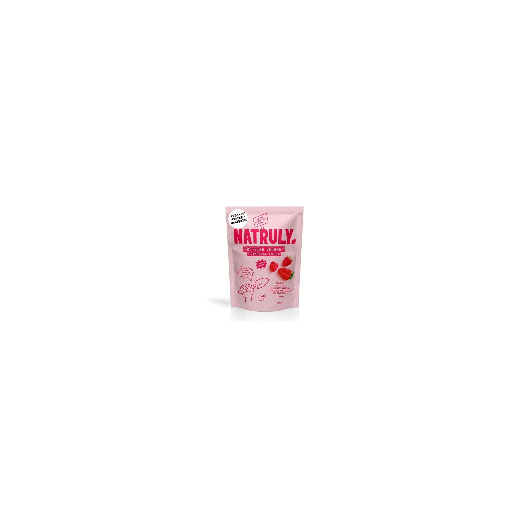 NATRULY Vegan Protein BIO Strawberry and Raspberry 76% Protein 350g