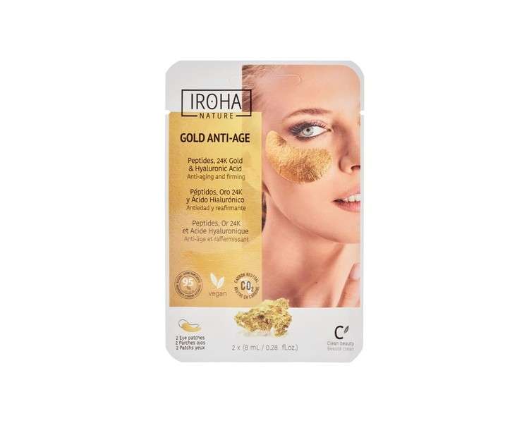 Iroha Nature Extra Firmness Foil Sheet Eye Patches 24K Gold Divine 1 Use