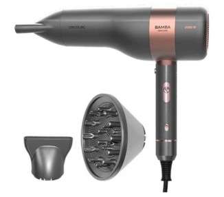Cecotec Bamba IoniCare 6000 RockStar Vision Ionic Hair Dryer with Digital Motor 2000W LCD Display Real Ion 5 Temperature Settings Cold Air Function