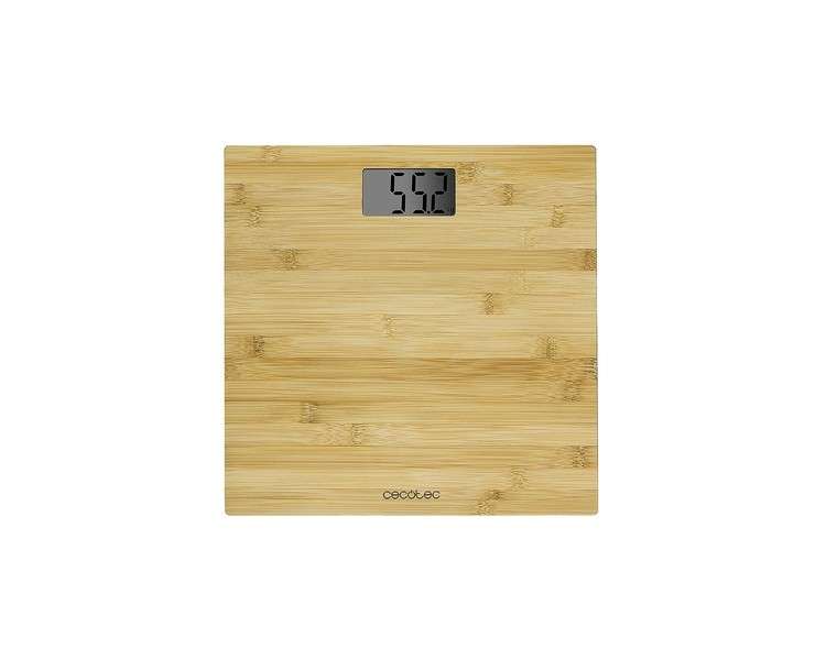 Cecotec Digital Personal Scales with High Surface Precision 9300 Healthy and Bamboo Platform LCD Display 180g - Wood