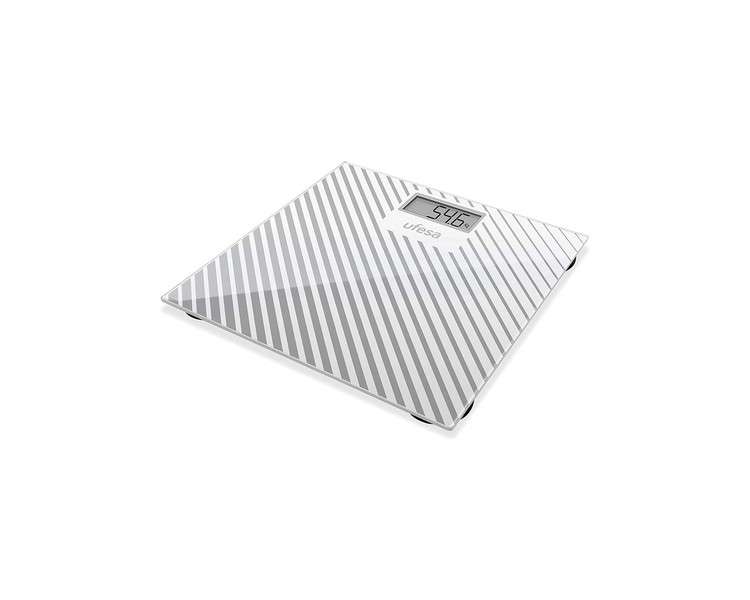 Ufesa BE0907 Bathroom Scales 29 x 28 cm Slim High Precision Design with Auto-Stop White and Grey