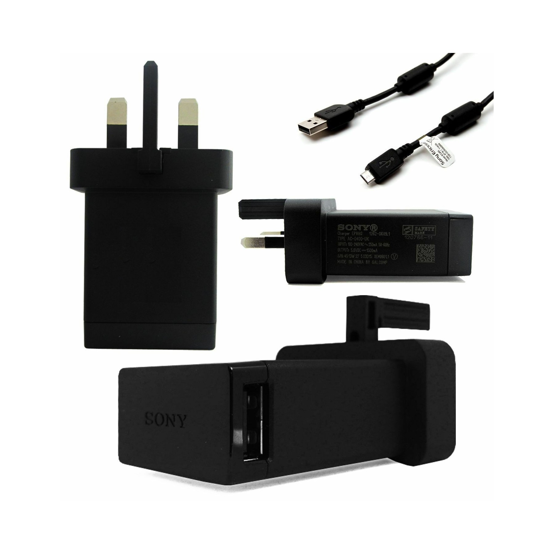 OFFICIAL SONY EP880 MAINS CHARGER+CABLE XPERIA X Z1 Z3 PLUS Z5 COMPACT M4 E1 T3