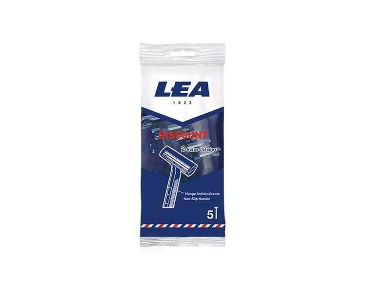 Lea Discount Men's Disposable Razor with 2-Blade System 5 Count