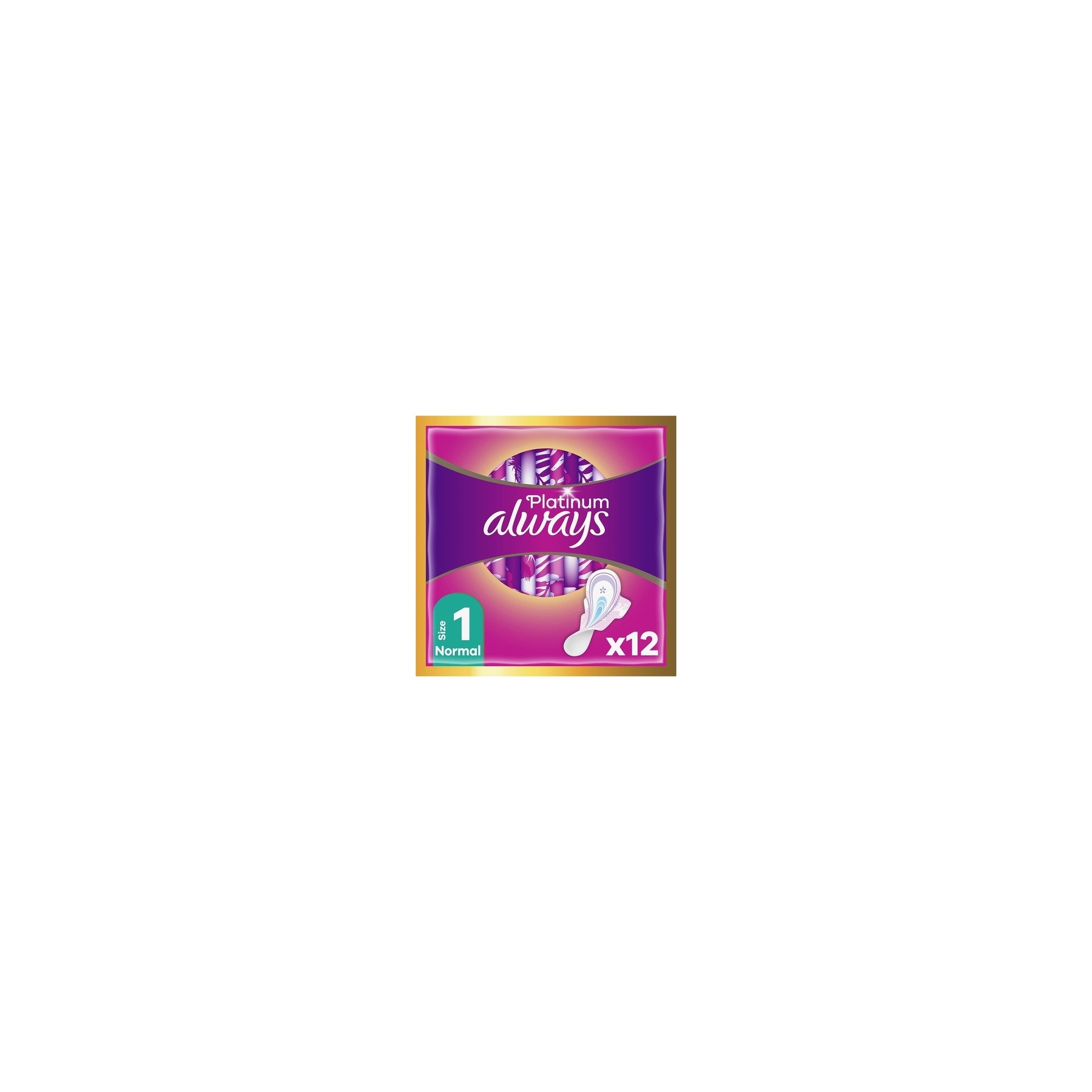 Always Platinum Normal Sanitary Towels with Wings Size 1 12 Pads
