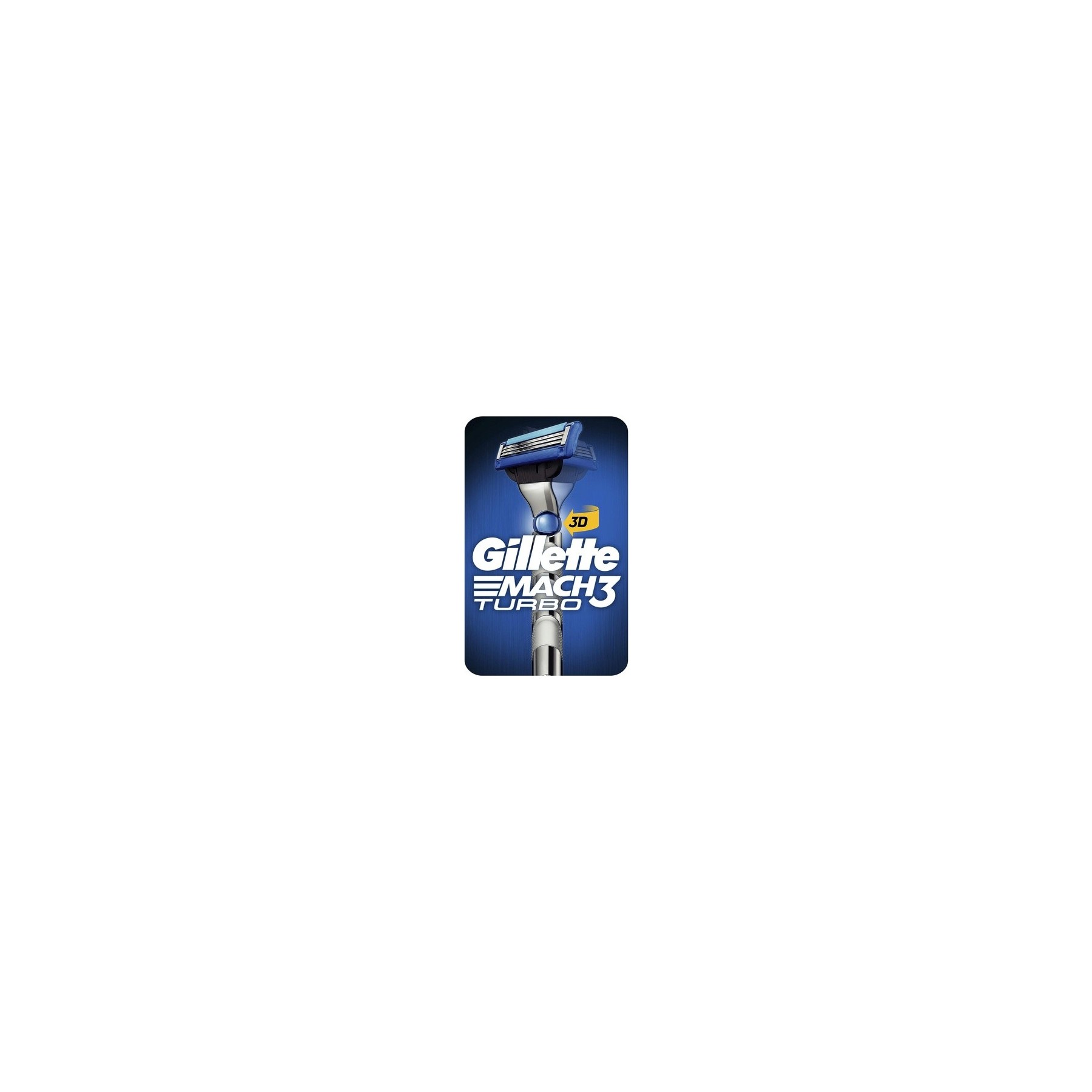 Gillette Mach3 Turbo Men's Razor with 1 Razor Blade Refill 3D Motion Stronger Than Steel Blades Enhanced Lubrastrip