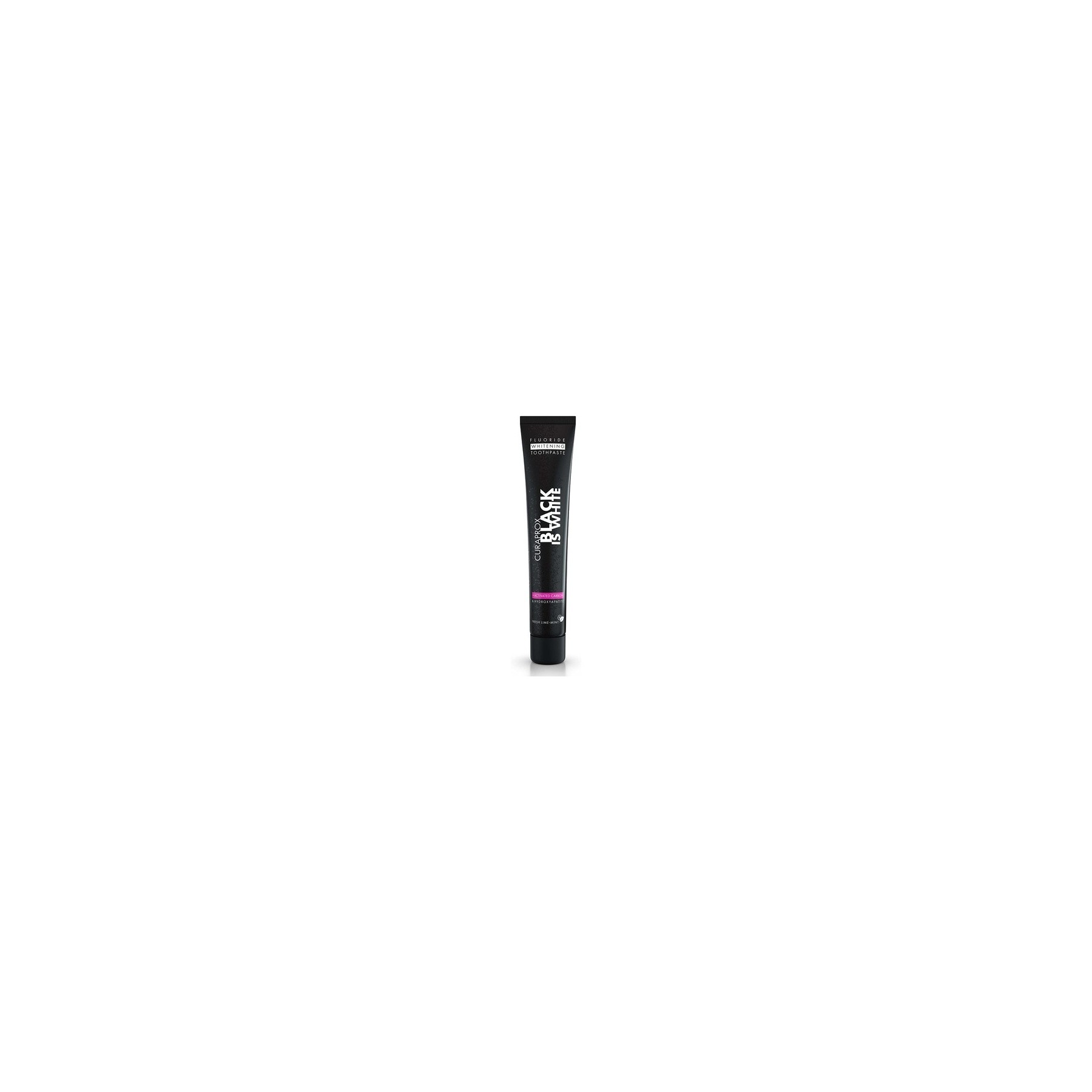 Curaprox Black is White Toothpaste 60ml - Activated Charcoal Whitening Toothpaste - SLS Free Microplastic Free Triclosan Free Fluoride Toothpaste