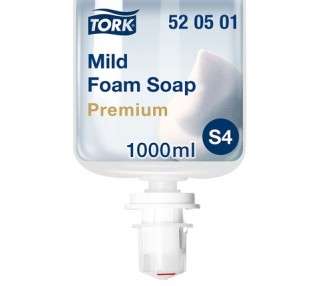 Tork Mild Foam Soap 520501 Skin-friendly All-purpose Soap for S4 Dispenser Systems Premium Quality Fresh Fragrance 1 x 1000ml