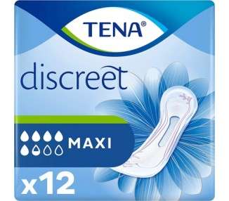 TENA Discreet Maxi Highly Absorbent Pads for Incontinence and Heavy Urine Loss 12 Count