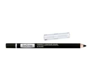 IsaDora Perfect Contour Kajal Waterproof Eyeliner Pencil Soft Natural Black Long Lasting Smudge Proof Eye Liner Intensely Framing