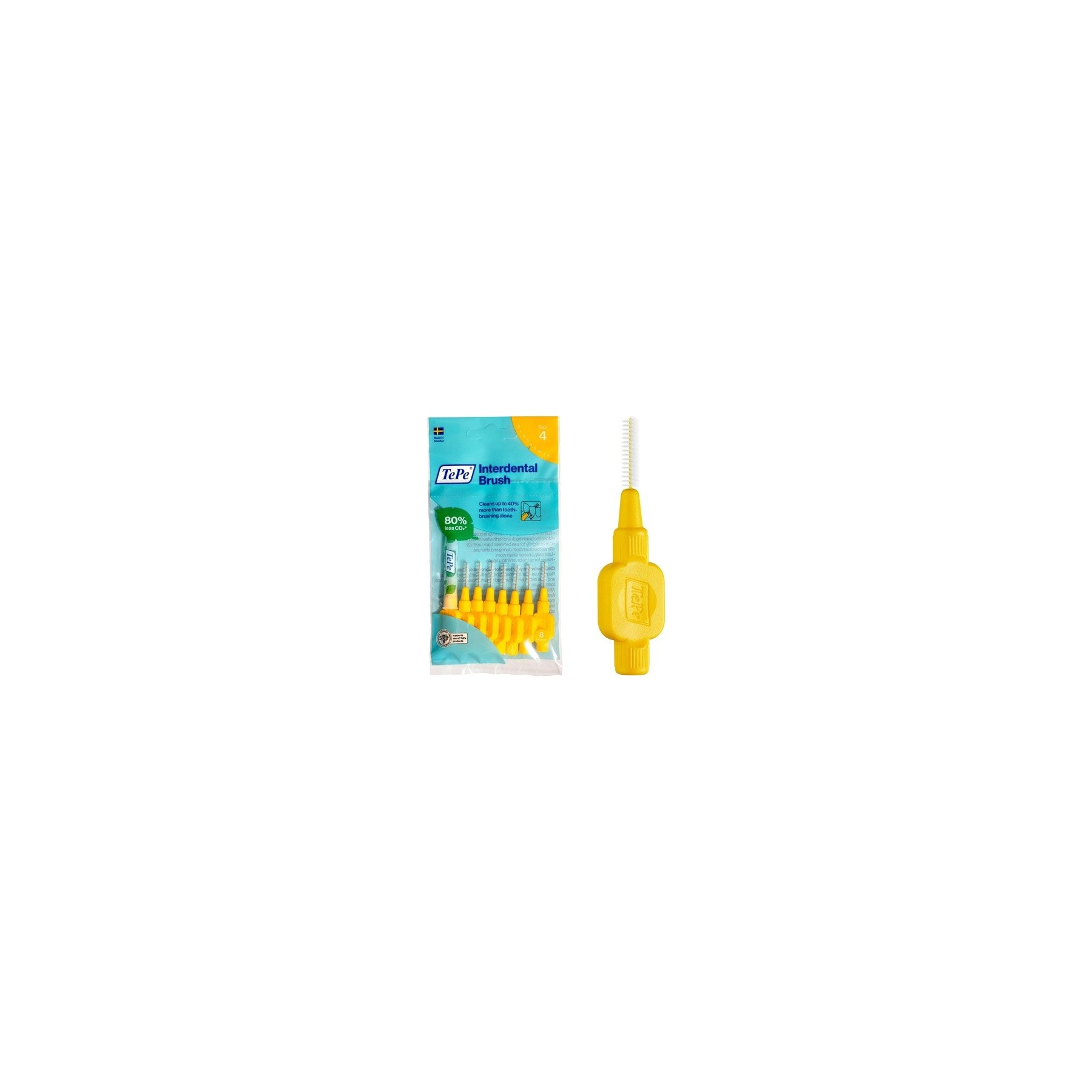 TePe Interdental Brush Original Yellow 0.7mm/ISO 4 8pcs