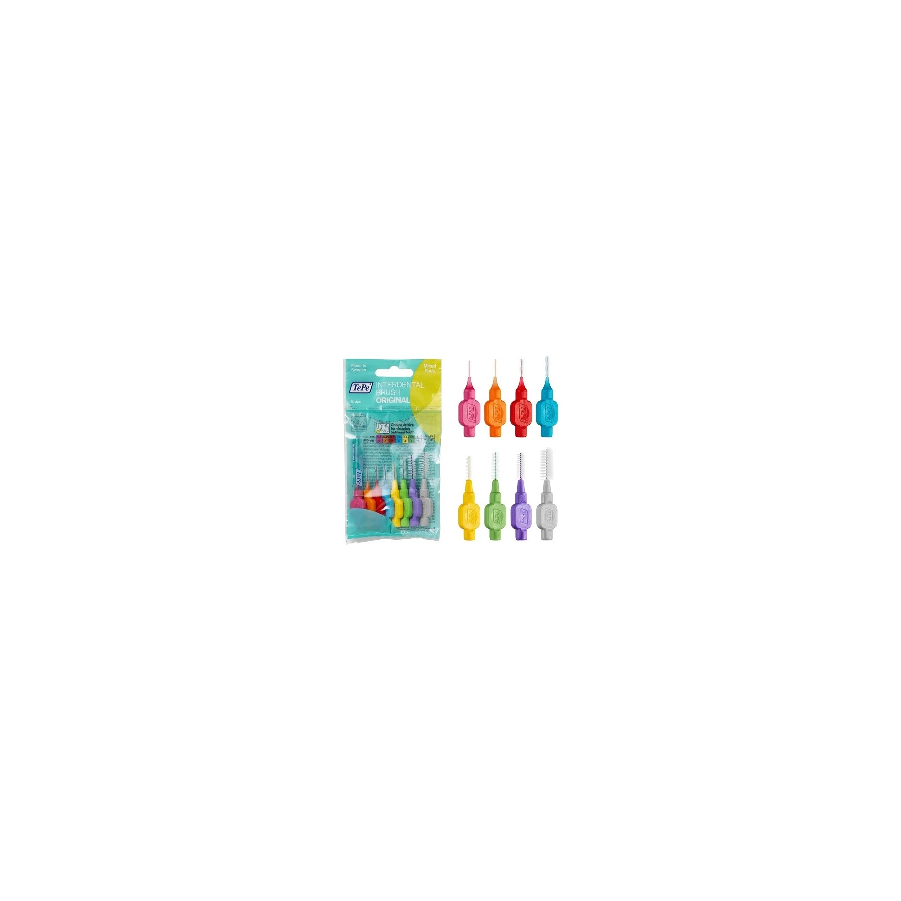 TePe Interdental Brushes Original Mixed Pack Size 0-7 8 Count