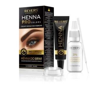 Revers Cream Hair Dye with Argan Oil and Castor Oil Eyelash and Eyebrow Tint Black Color